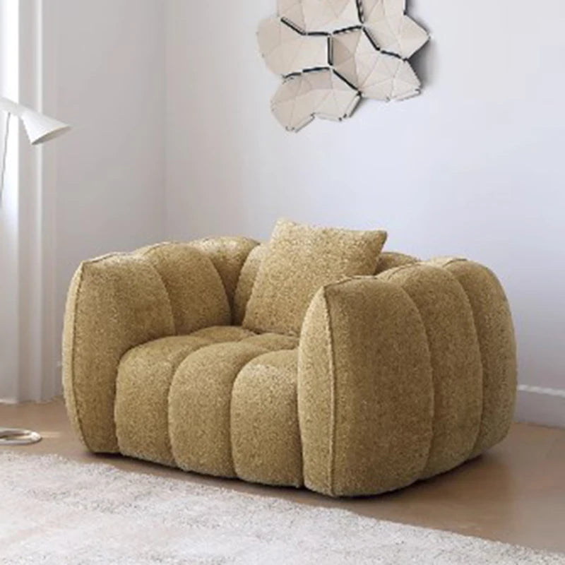 Yellow Portable Foam Chairs Fabric Living Room Puffs Nordic Lounge Chairs Sofa Floor Bedroom Cadeiras De Sala De Estar Furniture