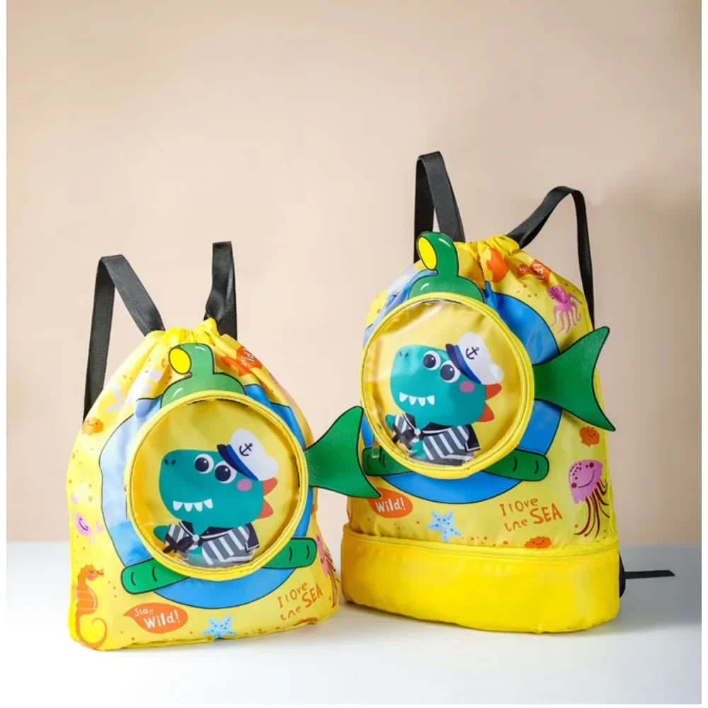 Children's Swimming Bag Kids Waterproof Storage Shoulder Packs Hand Luggage Backpack Wet Dry Separation Bag Large Capacity Pouch