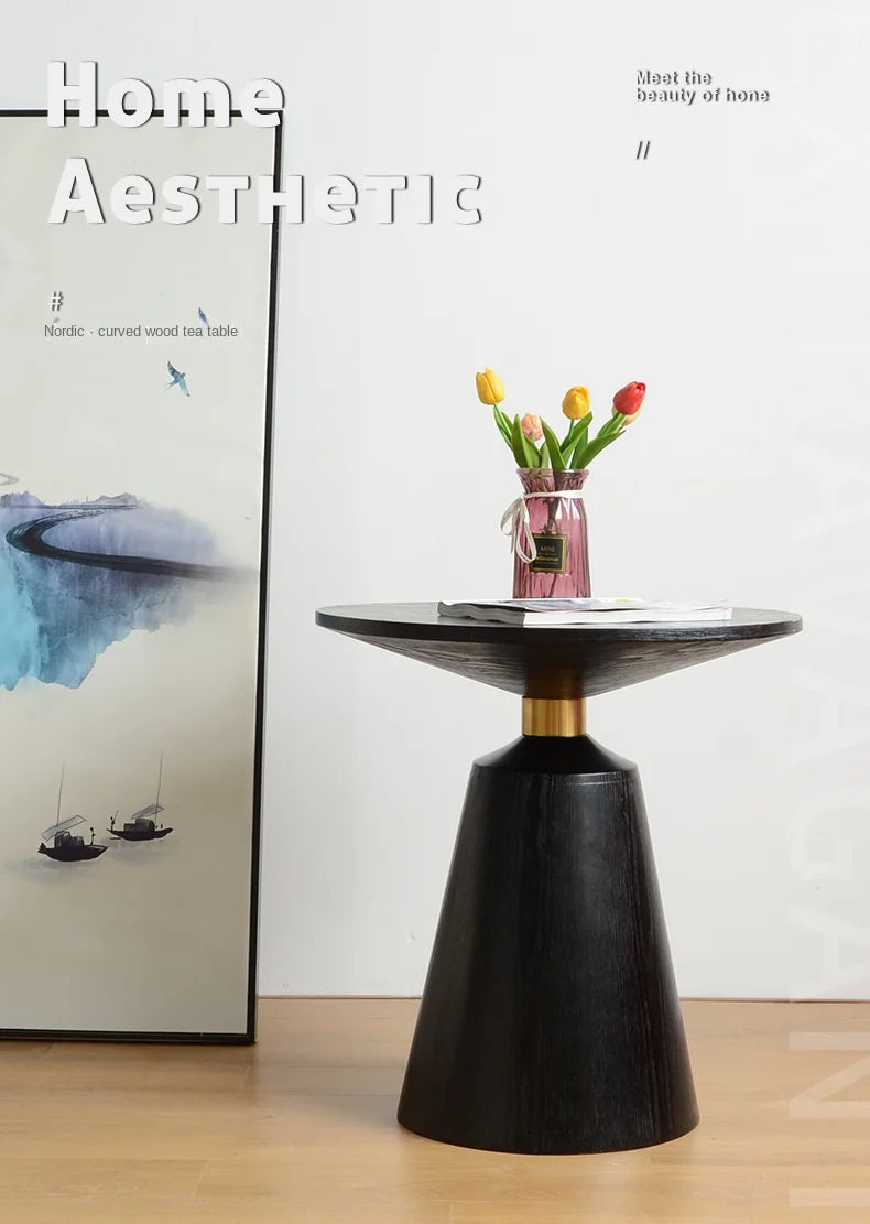 Modern Solid Wood Small Round Table Coffee Table Living Room Furniture Sofa Side A Few Simple Negotiation Table Coffee Table New