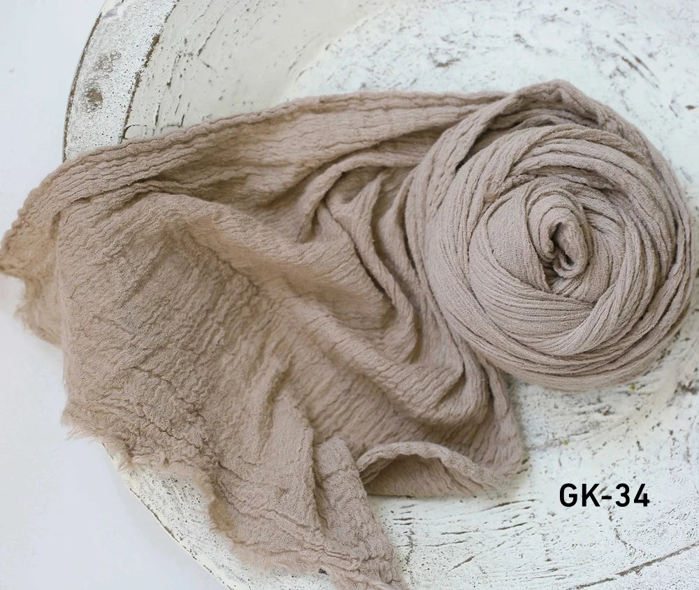 Seersucker Wrap Newborn Photography Props Soft Cotton Gauze Baby Swaddle Blanket Infant Studio Photo Basket Backdrop Accessories