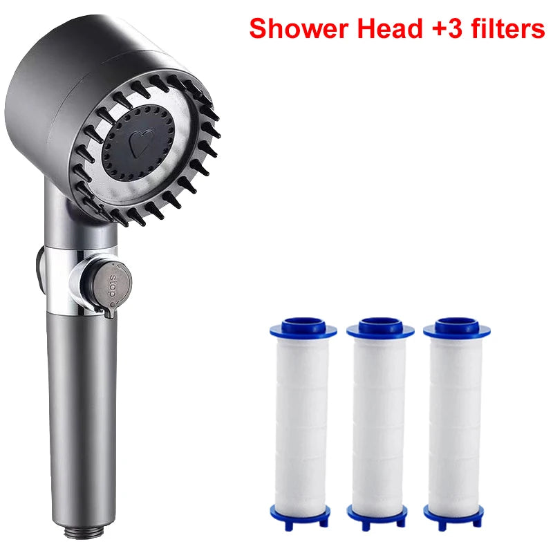 4 Modes Showerhead High Pressure Shower Head With Water Filtration Massage Shower Head Rainfall Shower Bathroom Accessories