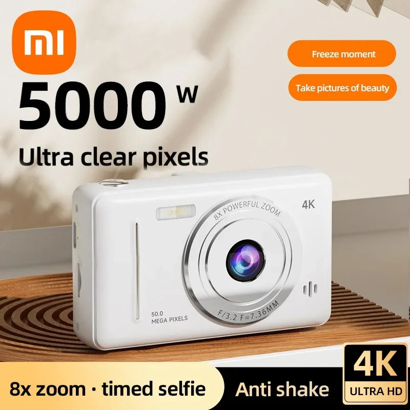 Xiaomi 4k Digital Camera Retro CCD Portable Camera 50 Million Pixels Auto Focus Entry-level Camera Dual Camera Flash Student CCD