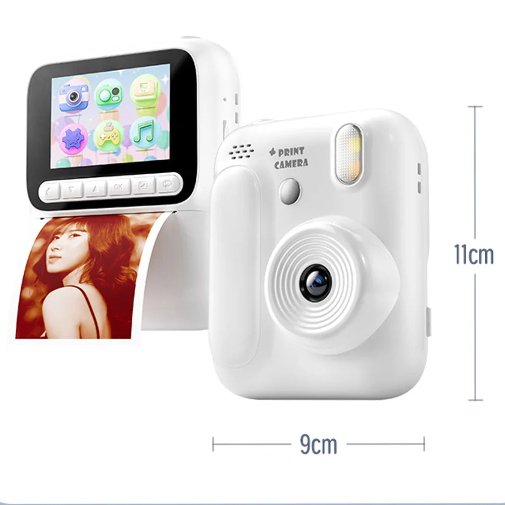 Color Printing Camera  Kids Instant Camera 32GB 1080P Thermal Print Digital Camera Print Photo Video Games Music Children Gift