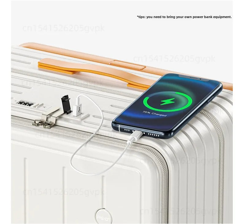 Front Opening Multi-Functional Suitcase Business Wide Trolley Luggage ABS+PC Large-capacity Password Box Travel Trolley Case