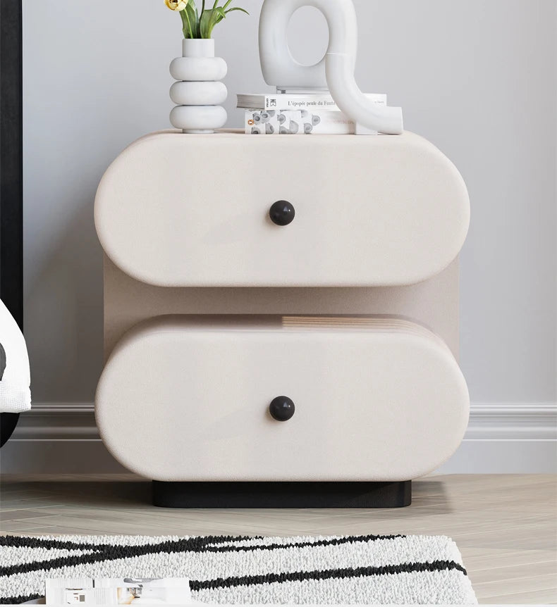 Cream Style Bedside Tables Creative Trendy Space Saving Nightstands Modern Luxury Aesthetic Mesitas De Noche Bedroom Furniture