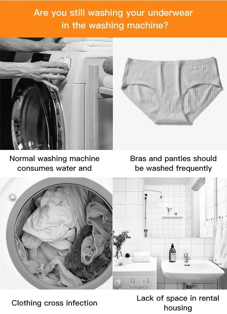 Portable folding washing machine With Spin Dryer Household Automatic Blue Light Sterilization Mini Underwear Laundry Washer