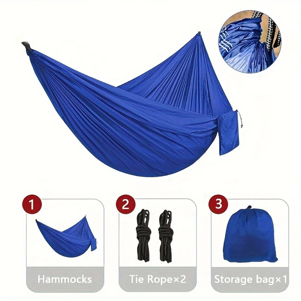 1Set Hammock with Straps and Storage Bag, Lightweight and Durable Textile Material Suitable for Beach Picnics and Hiking Trips