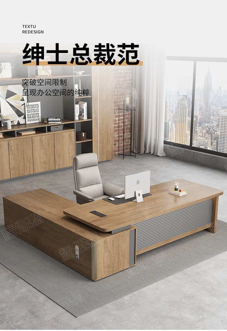 Boss Simple Furniture Computer Office Table Chair Combination Workshop Seating Desk Crafting Desk With Storage Design Furniture