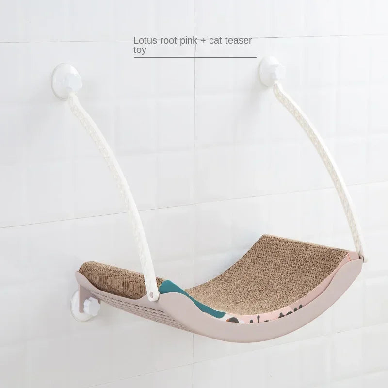 Cat Hammock Bed Comfortable Removable Arctic Fleece Sunbathe Cushion with Suction Cup for Balcony Windows Cats Hanging Beds