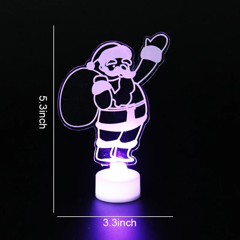 Christmas Personalized Acrylic LED Night Lights 2025 New Year Christmas Kids Gift Christmas Ornaments Atmosphere Lights