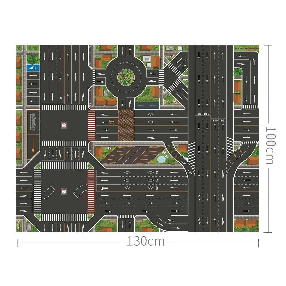 130*100cm Baby Crawling Mat for Children Cartoons Traffic Rug Indoor Toys City Road Carpet Kids Game Little Girl and Boy Playmat