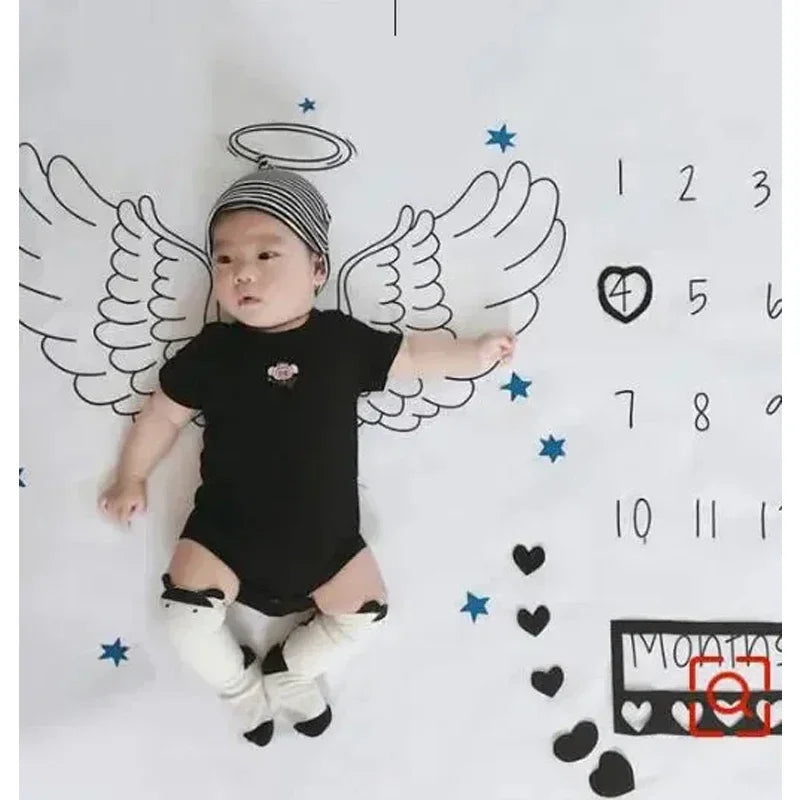 Newborn Photography Props Background Blankets Monthly Growth Milestone Blanket Photography Accessories Baby Background Cloth