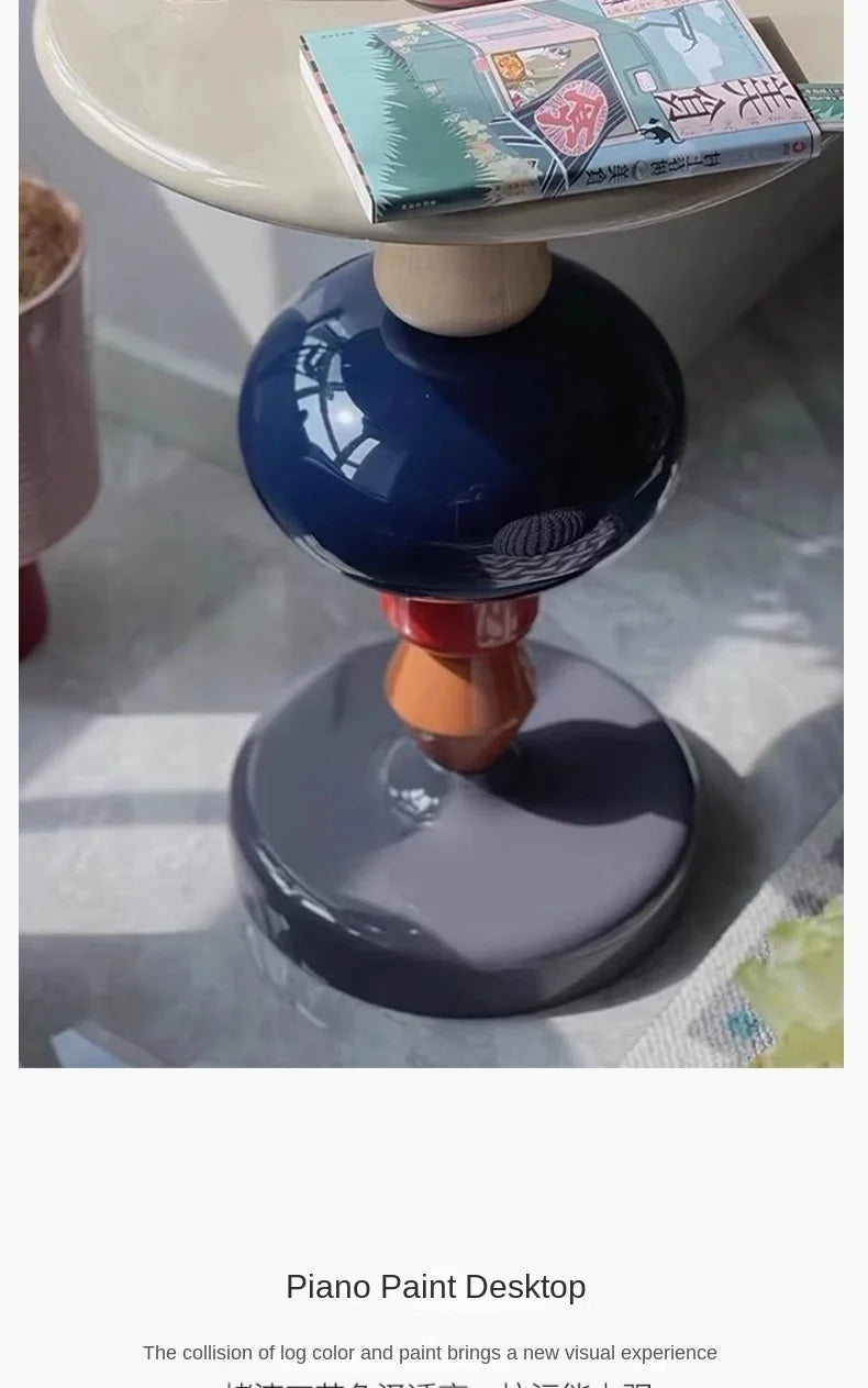 X&D Nordic Creative Solid Wood Baking Varnish Modern Simple Sofa Movable Corner Designer Net Brown Sugar Gourd Small Tea Table