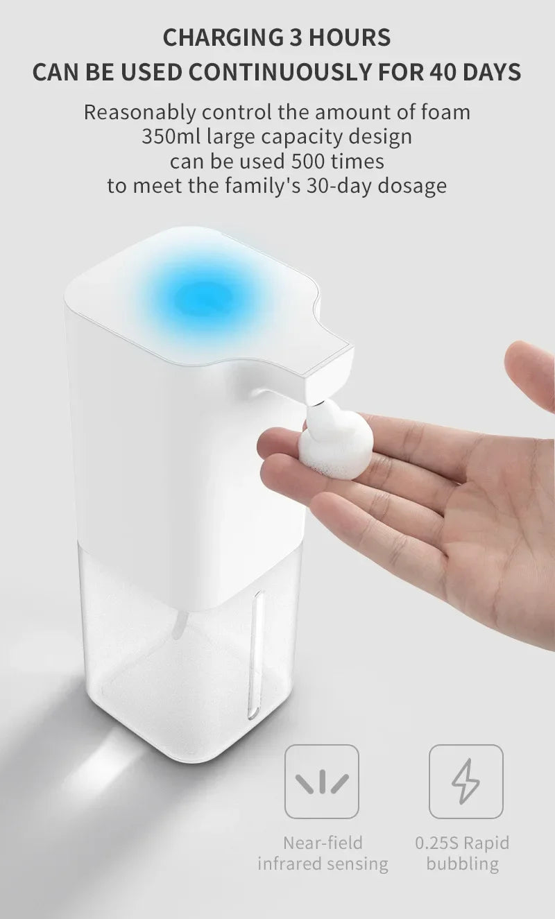 Automatic Soap Dispenser Infrared Sensor Hand Sanitizer USB Rechargeable Foam Hand Sanitizer Applicable To Kitchen And Bathroom