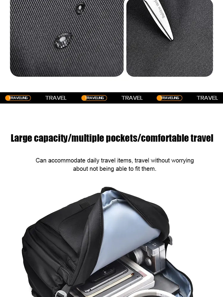 A Multi-layer Waterproof And Stylish Backpack Oxford Large-capacity Simple Commuter Out-of-town Student Backpack