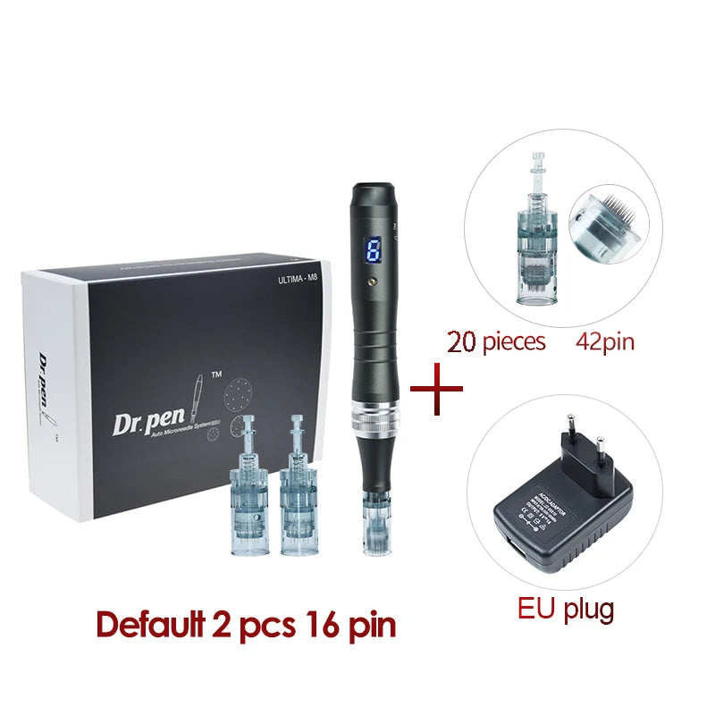 Dr pen Ultima M8 With 22 Cartridge Wireless Derma Microneedle Pen Skincare Kit MTS Treatment Professionals Use Beauty Machine