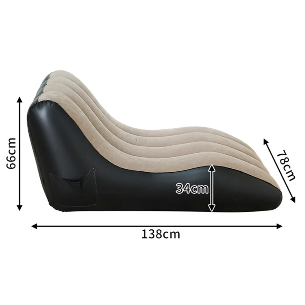 Inflatable Deck Chair , Inflatable Lounger Beach Air Sofa Chair Lazy Lounge Sofa for Indoor Living Room Bedroom, Outdoor Travel