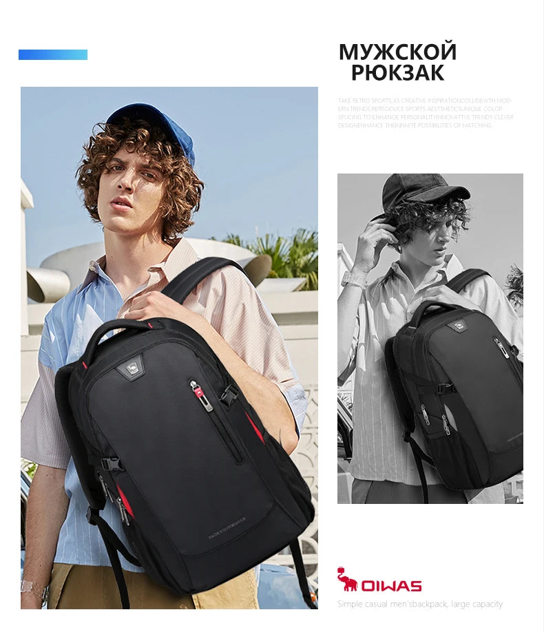 OIWAS Laptop Backpacks 15.6 Inch School Bags Waterproof Nylon 29L Casual Shoulder Bagpack Travel Teenage Men's Backpack Mochila