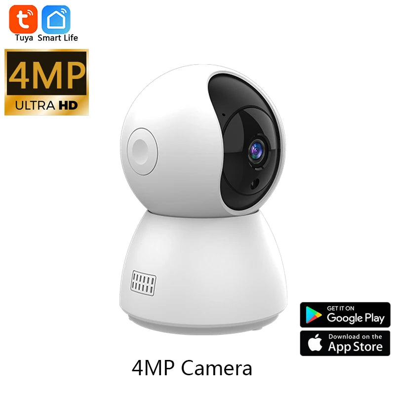 HD 4MP Tuya Smart Mini WiFi IP Camera Surveillance Camera Automatic Tracking Indoor Wireless Security Home CCTV Baby Monitor