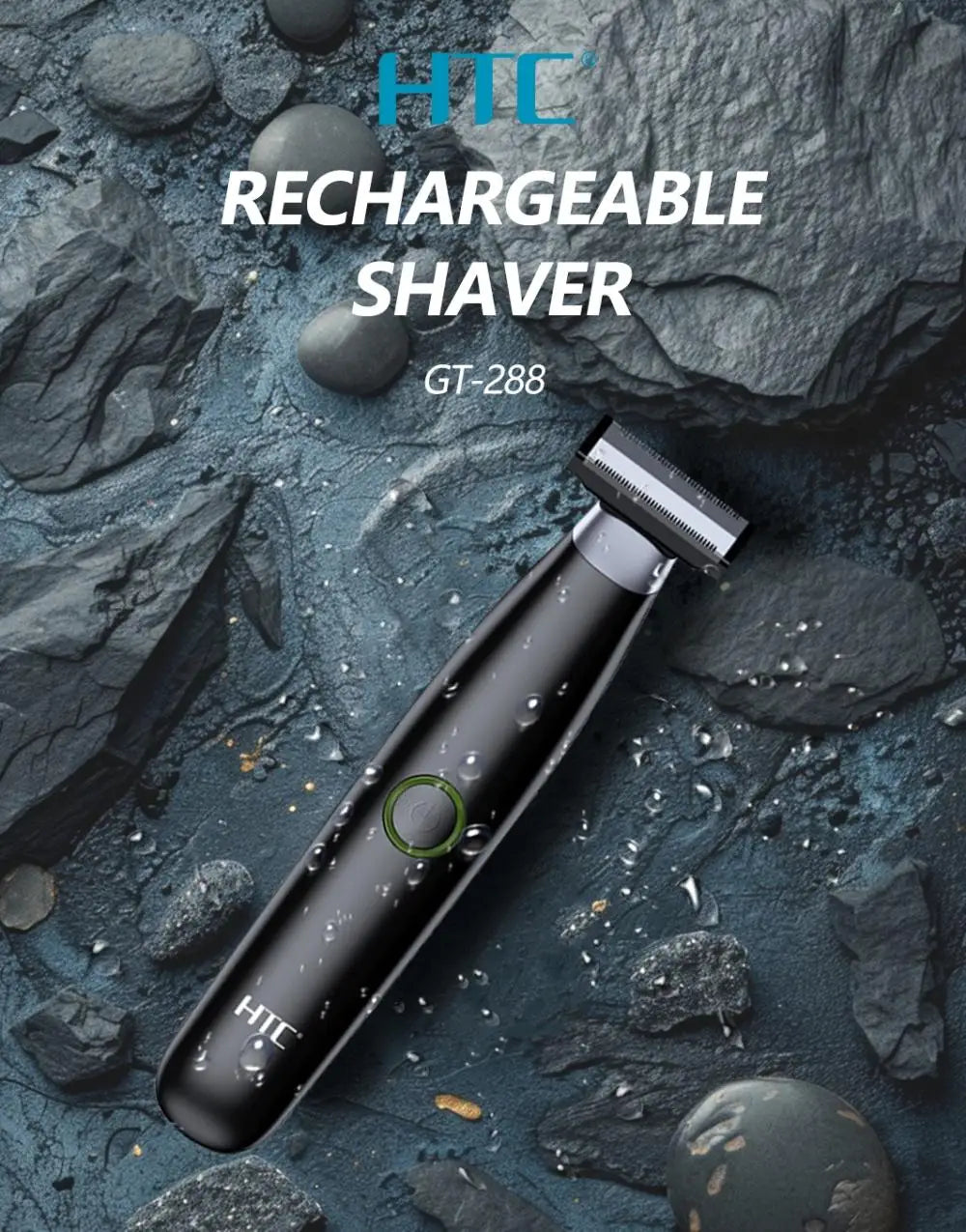 HTC Electric Shaver One Blade USB Rechargeable Electric Beard Trimmer Washable Safety Face Razor Shaving Machine for Men