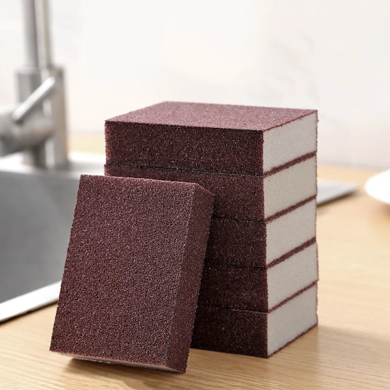 Sponge for scrubbing pots, dishes, kitchen utensils, stain removal, rust removal, emery