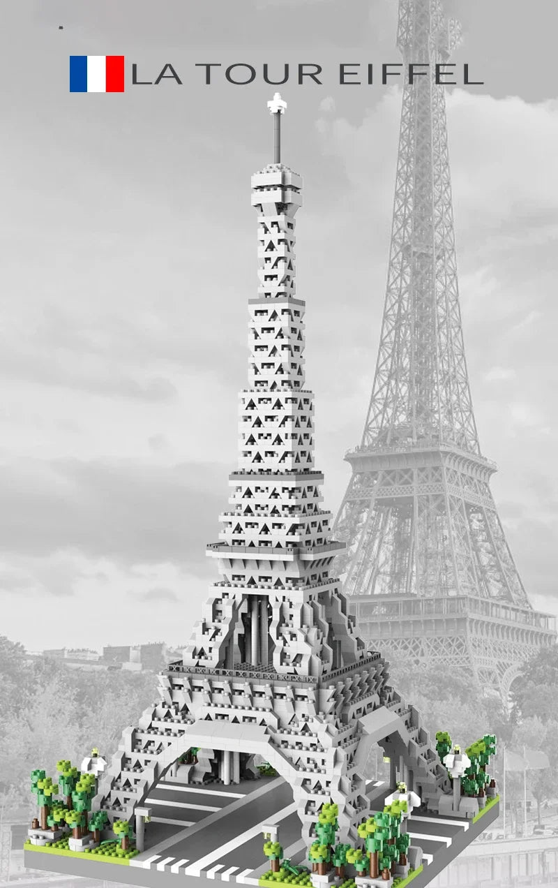 Eiffel Paris Tower Building Block Series Boys and Girls Children's Micro Particle Building Block Assembly Puzzle Toys