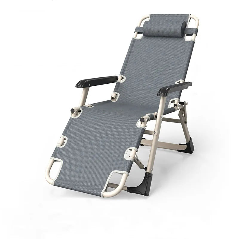 UVR Recliner Foldable Outdoor Beach Chair Office Lunch Chair Home Computer Chair Backrest Chair Adjustable Balcony Armchair Bed