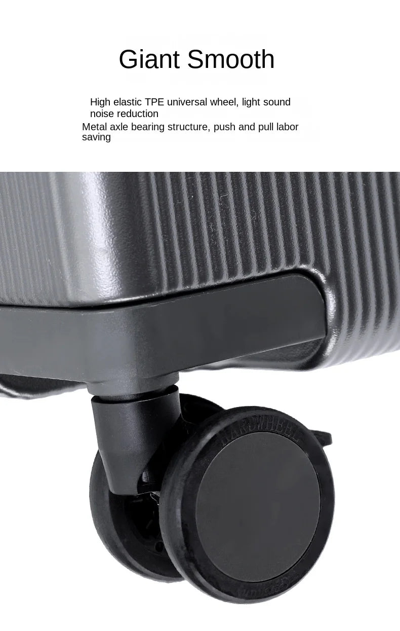 24"26 Inch Travel Suitcase Aluminum frame Wide Trolley Case Carry-on Luggage with Cup Holder 20Inch Boarding Box Rolling Luggage