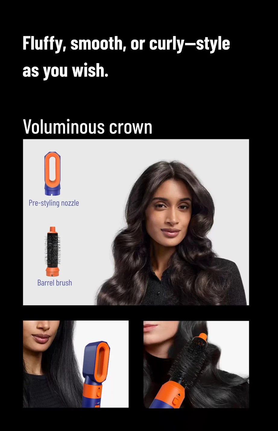 6 In 1 Hair Styler New Smooth Hair Dryer For Hair 6 in 1 hair styler With Curling Barrel Hot Air Brush Styling Tool MultiStyler