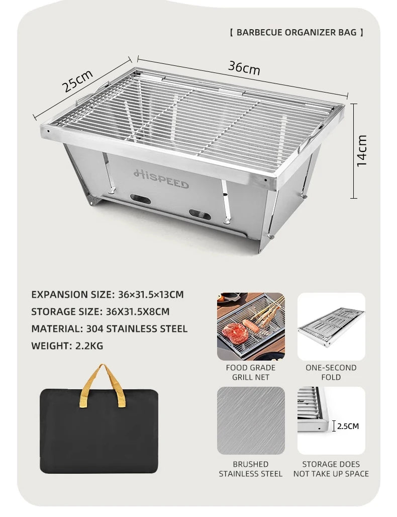 Outdoor Camping Folding multifunctional IGT Wood table Gas Stove Portable lightweight Camp BBQ Grill Table Picnic table