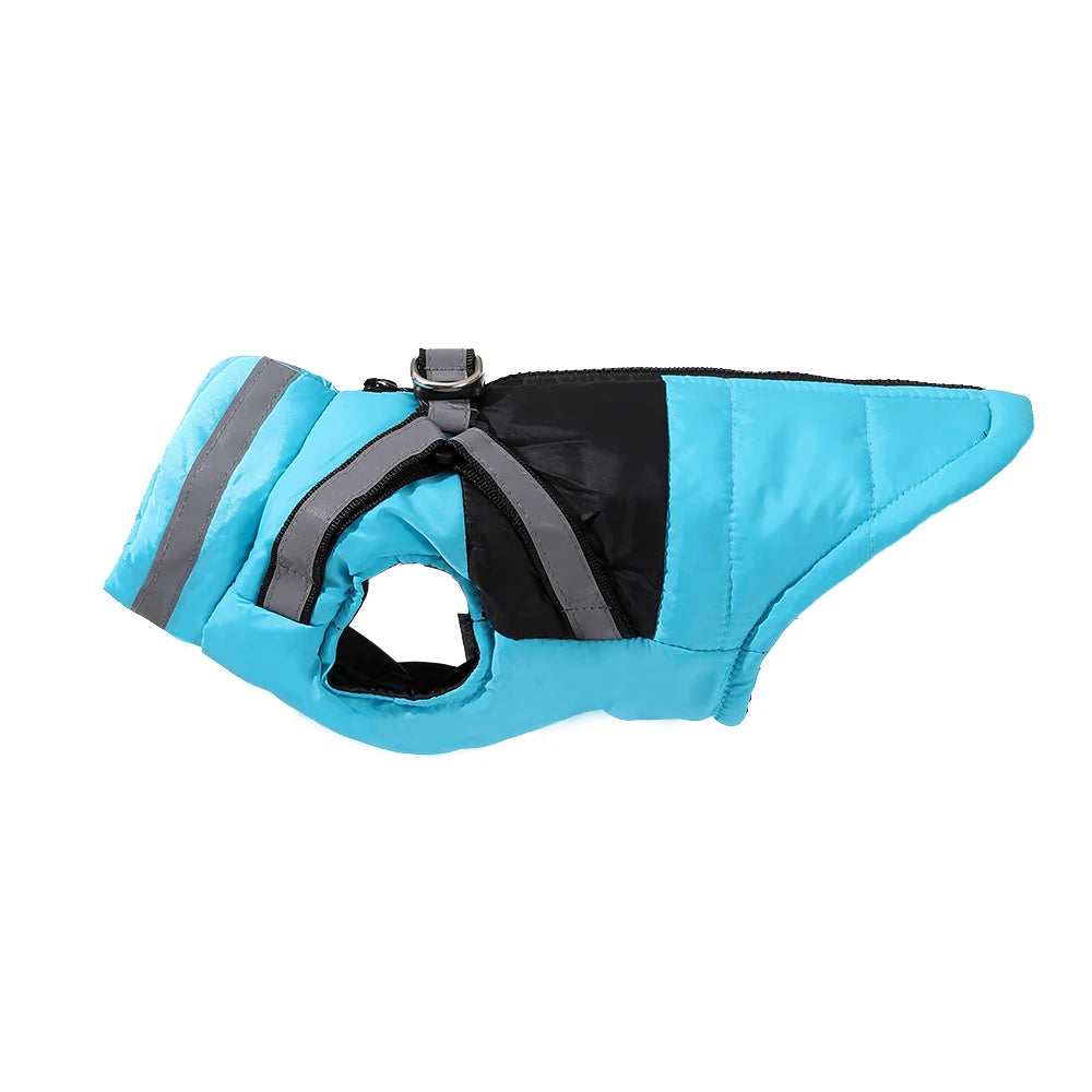 Dog Jacket Winter Waterproof Pet Clothes With Harness For Small Medium Dogs Cats Puppy Coat Reflective French Bulldog Apparel