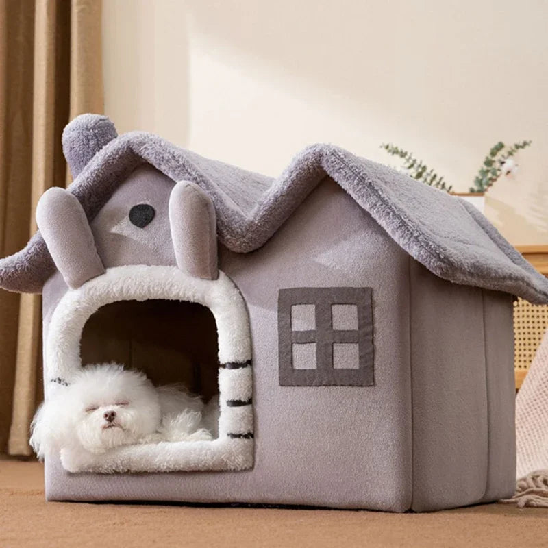 Foldable Dog House Kennel Bed Mat For Small Medium Dogs Cats Winter Warm Cat Bed Nest Pet Products Basket Pets Puppy Cave Sofa