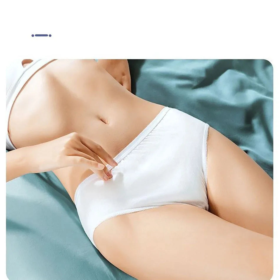 5 Pcs/Pack Convenient Travel Underwear Women Disposable Cotton Panties for Pregnant Postpartum Moms Quick Trips Daily Disposal