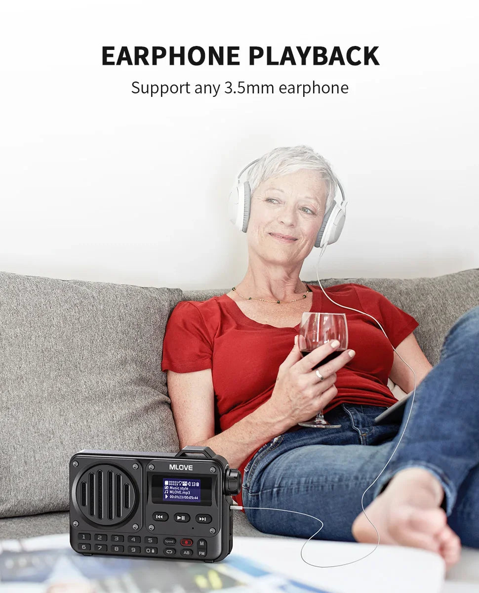 BV800 Super-Portable Bluetooth Speaker with FM Radio,LCD Screen Display, Antenna, AUX Input, USB Disk, TF Card, MP3 Player