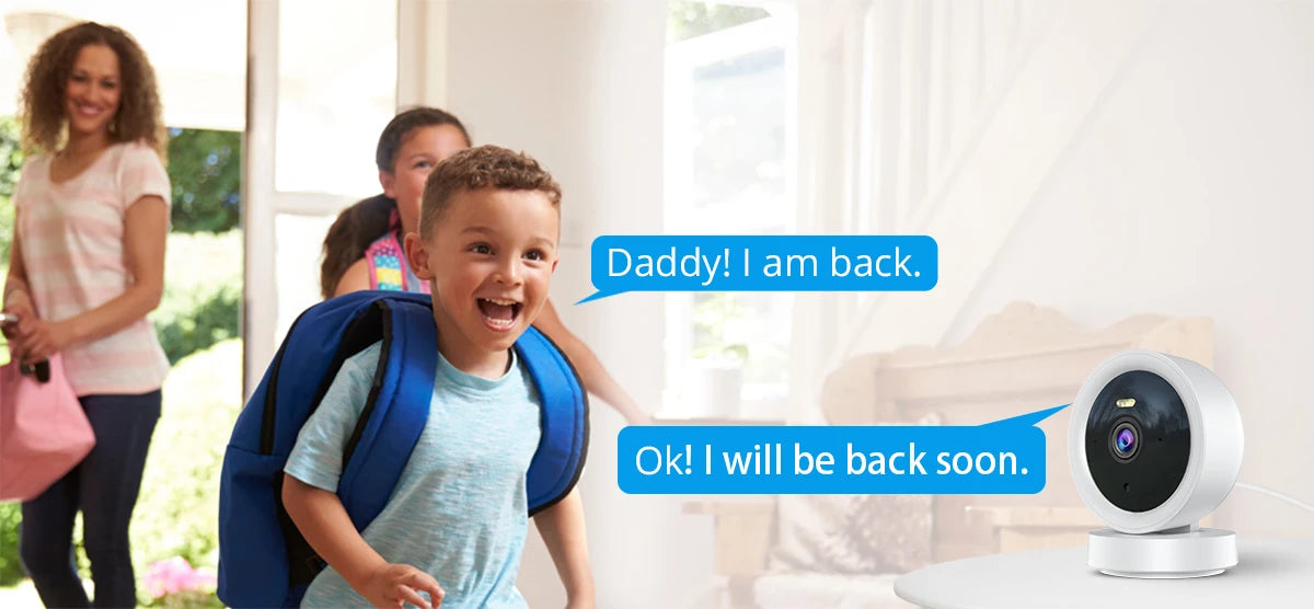 1080P WiFi Camera IP Surveillance Camera Security Baby Monitor 2MP CCTV Audio Video Color Night Vision AI Detect iCSee Mini Cam