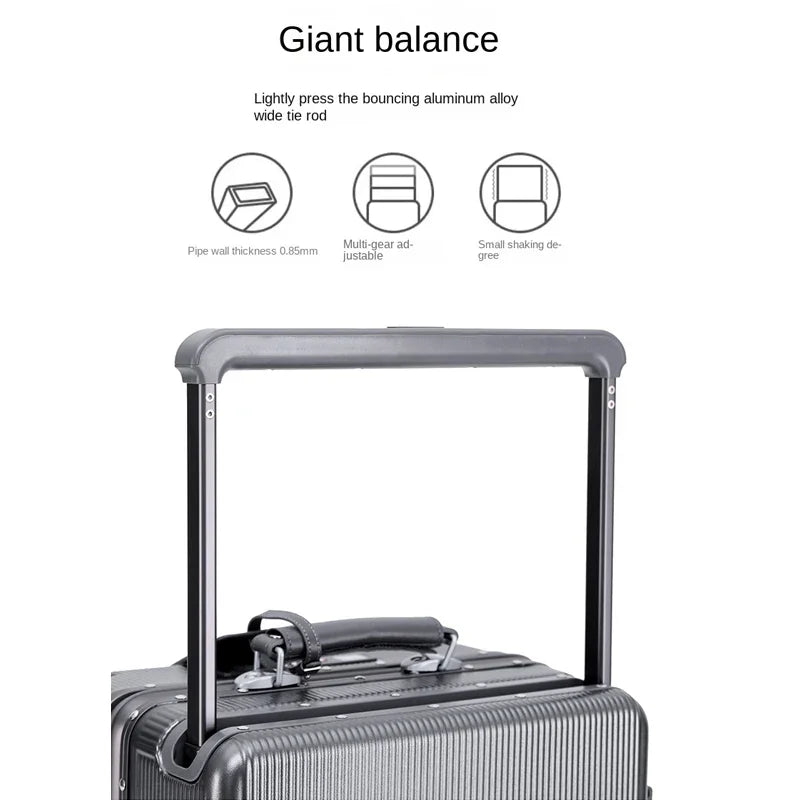 24"26 Inch Travel Suitcase Aluminum frame Wide Trolley Case Carry-on Luggage with Cup Holder 20Inch Boarding Box Rolling Luggage
