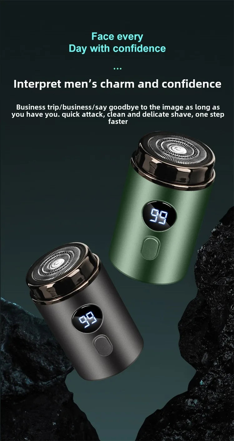 Men Electric Mini Shaver Rechargeable Type-c Charging Car Portable Led Digital Display Wet & Dry Shaver Men Women Home Razor