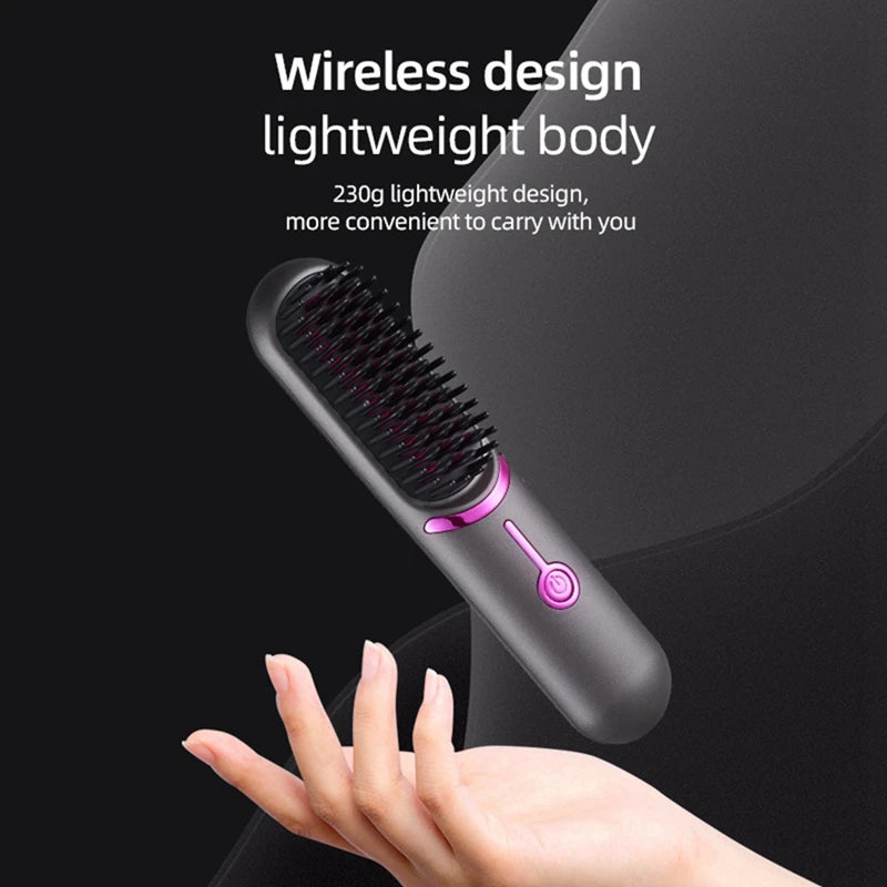 Wireless Hair Straightener Brush Straightener Brush Third Gear Adjustable Hair Curler Portable Heating Comb