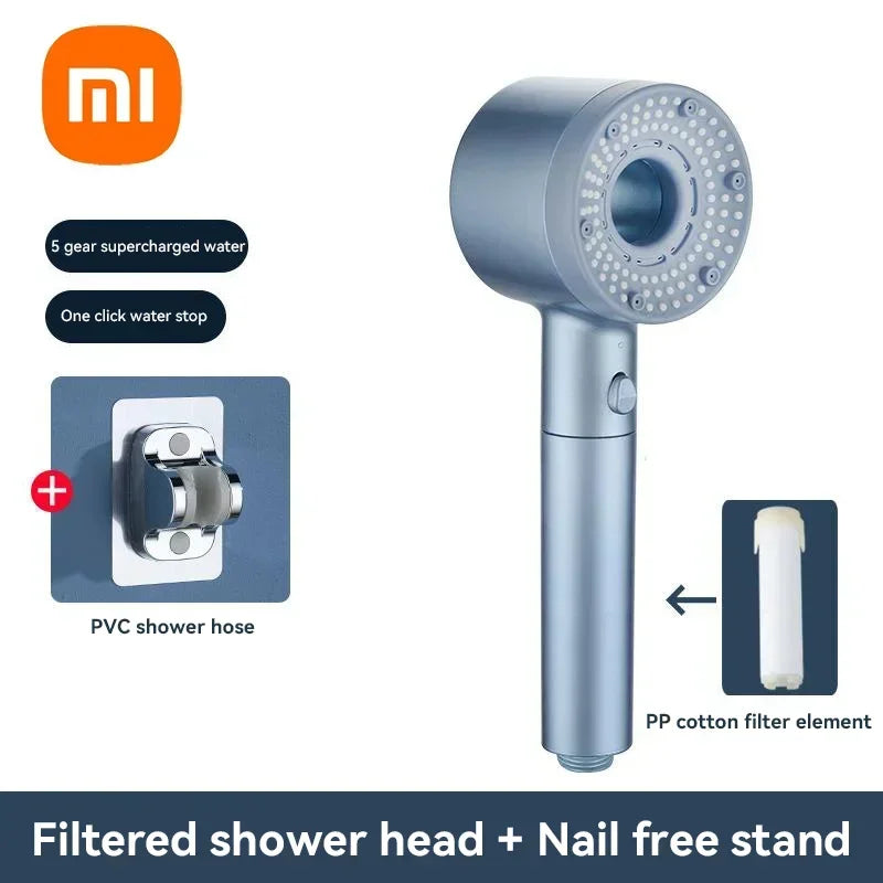 Xiaomi 5-Modes Shower Heads High Pressure Mijia ShowerHead Set Portable Rainfall Faucet Tap Bathroom Bath Home Bathroom Upgrade