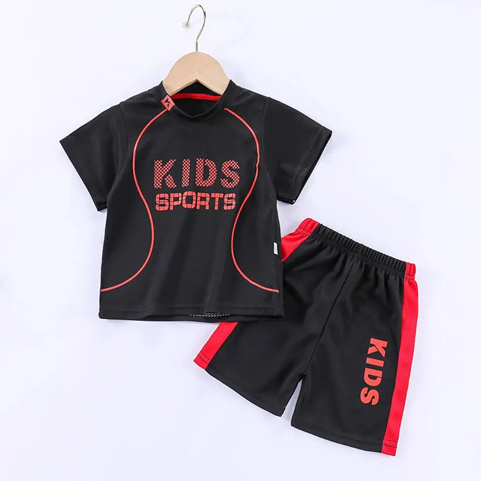 Children Summer Short Sleeve Football Basketball Suit Clothing Set Boy Girl Jersey Quick Drying Breathable Kids Sports Wear