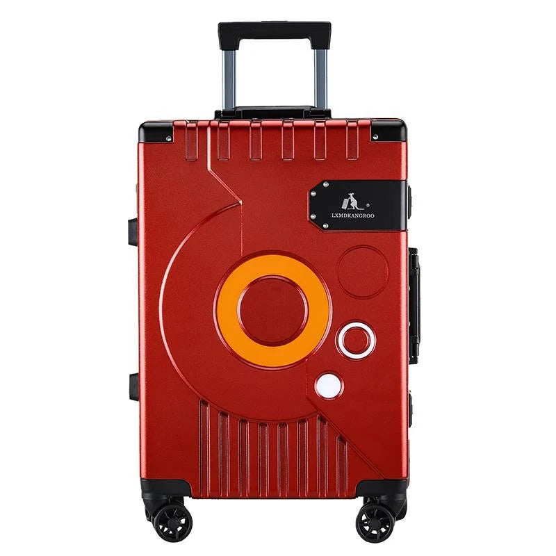 Fashion Aluminum frame travel luggage silent large-capacity trolley suitcase 20 inch suitcase carry on 24 inch password box