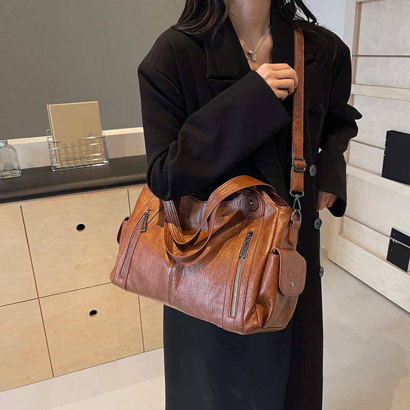 Soft Interior Compartment Shoulder Bags High Quality Contrasting Colors Crossbody Bags for Women Fashion Pu Leather Handbags