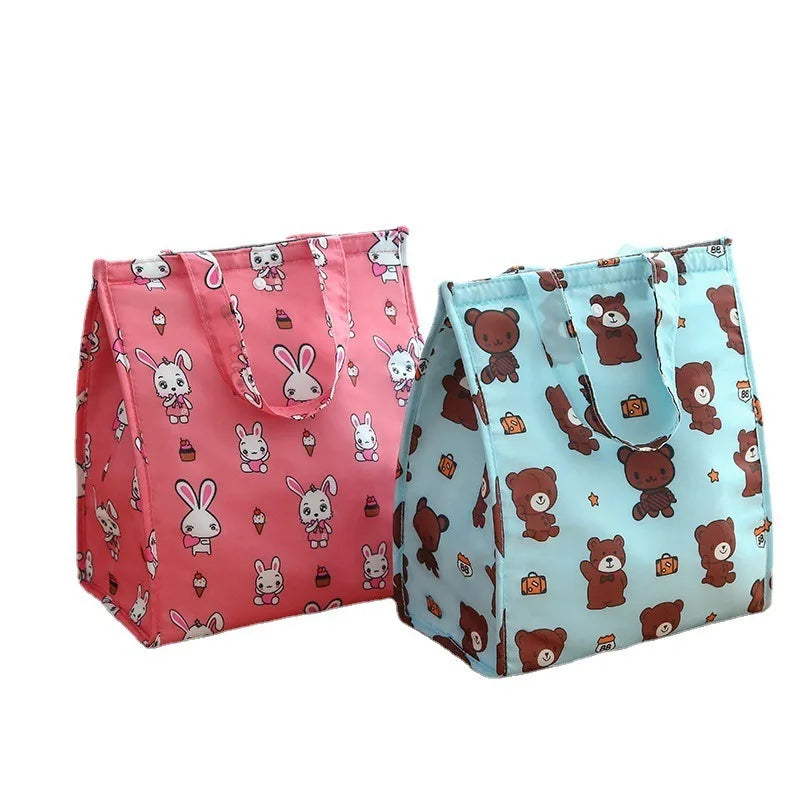 Waterproof Foldable Handheld Lunch Insulated Bag, Aluminum Foil Insulated Large-capacity Storage Lunch Box, Bento Bag