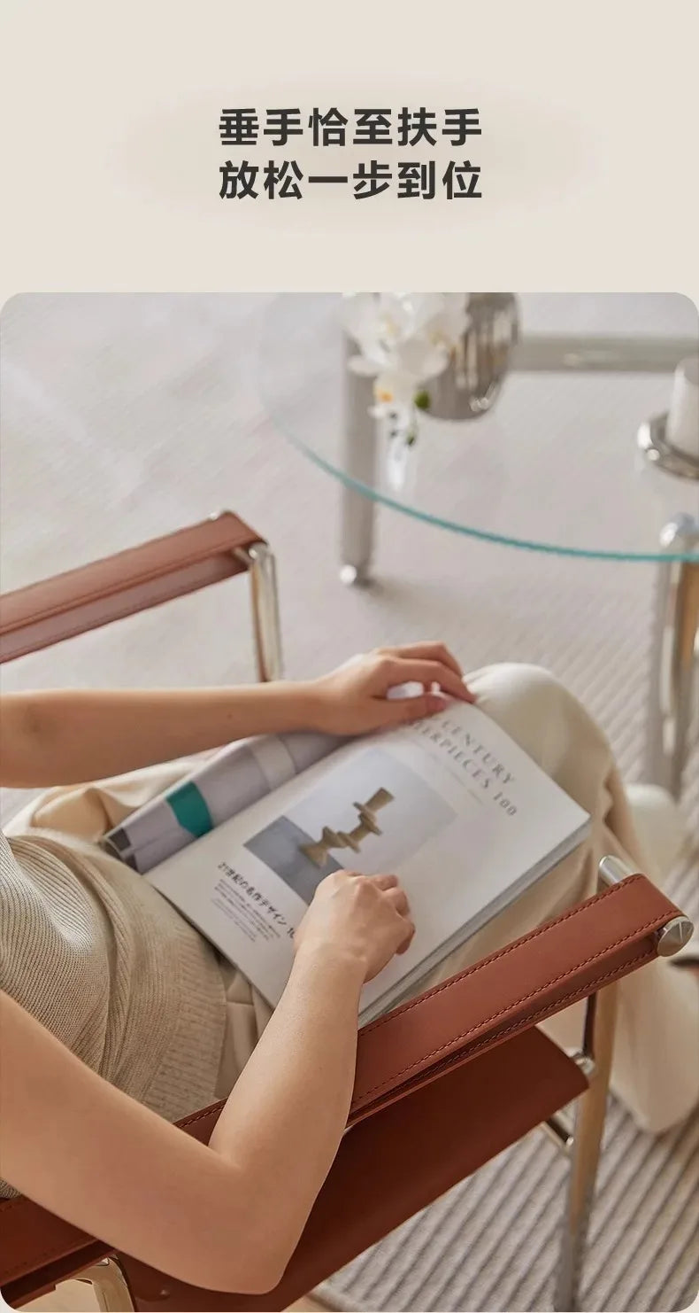 Le Corbusier Italian Style Single Sofa Chair Designer Vintage Single Chair Stainless Steel Leisure Chair