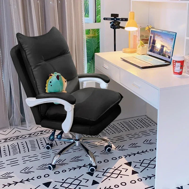 NEW PU Leather Office Chair Pink Gaming Chair Computer Swivel Gamer Live Ergonomic Chair Home Bedroom Sofa Armchairs Furniture