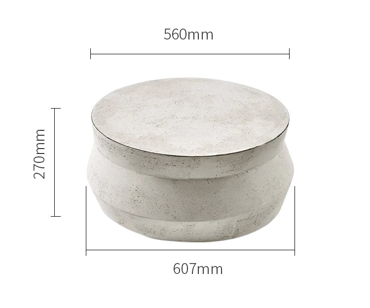 modern design round cement  glass top minimalist combination coffee table set living room furniture