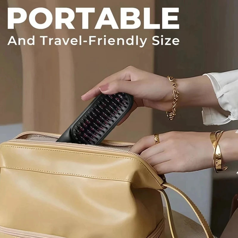 Wireless Hair Straightener Brush Straightener Brush Third Gear Adjustable Hair Curler Portable Heating Comb
