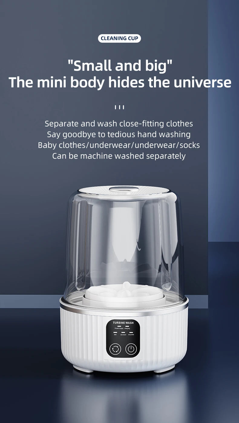 Mini Portable Wireless Washing Machine for Cup Underwear Socks Household Travel Underwear Special Charging Washing Machine