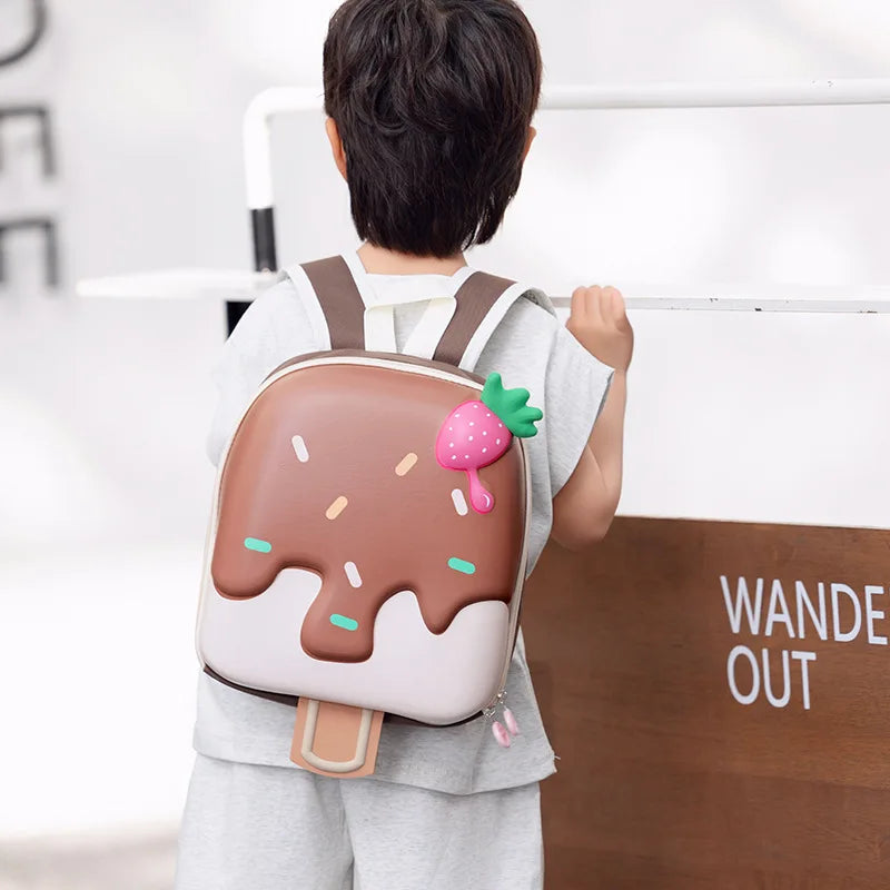 2024 New Korean Version Ice cream Shape Children's Backpack Kindergarten Schoolbag 3-5 Years Old Boys Girls Cute Children Bag