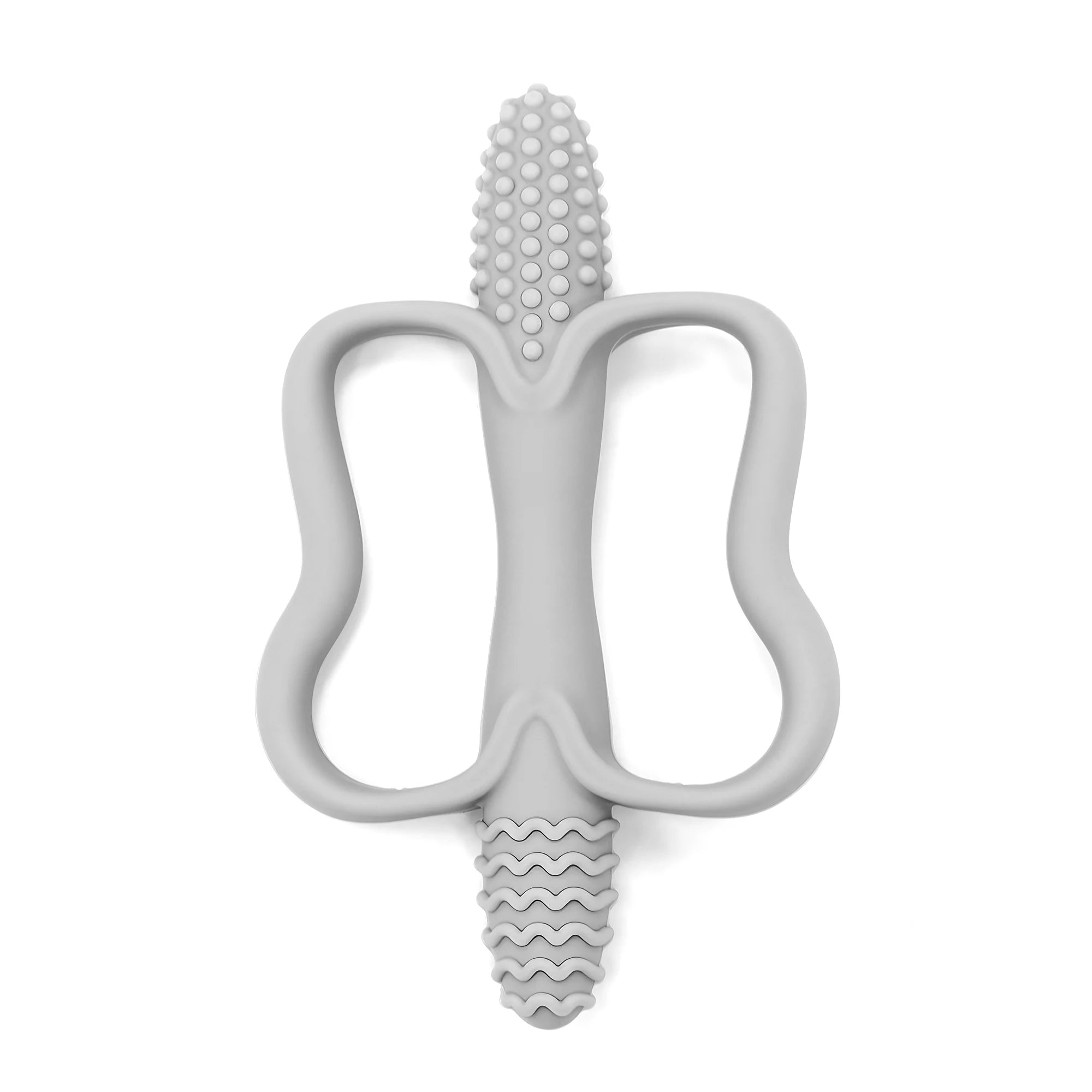 Integrated Silicone Teething Stick with Handle, Baby Toy Teether, Available in 6 Colors, Corn-Shaped Teether.